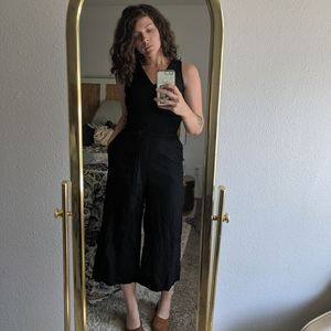 who what wear black long jumpsuit